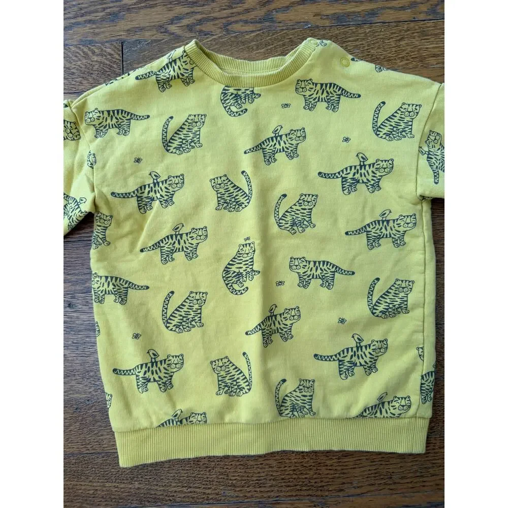 H&M Boys' Tiger Yellow Sweatshirt Size 18-24 Months